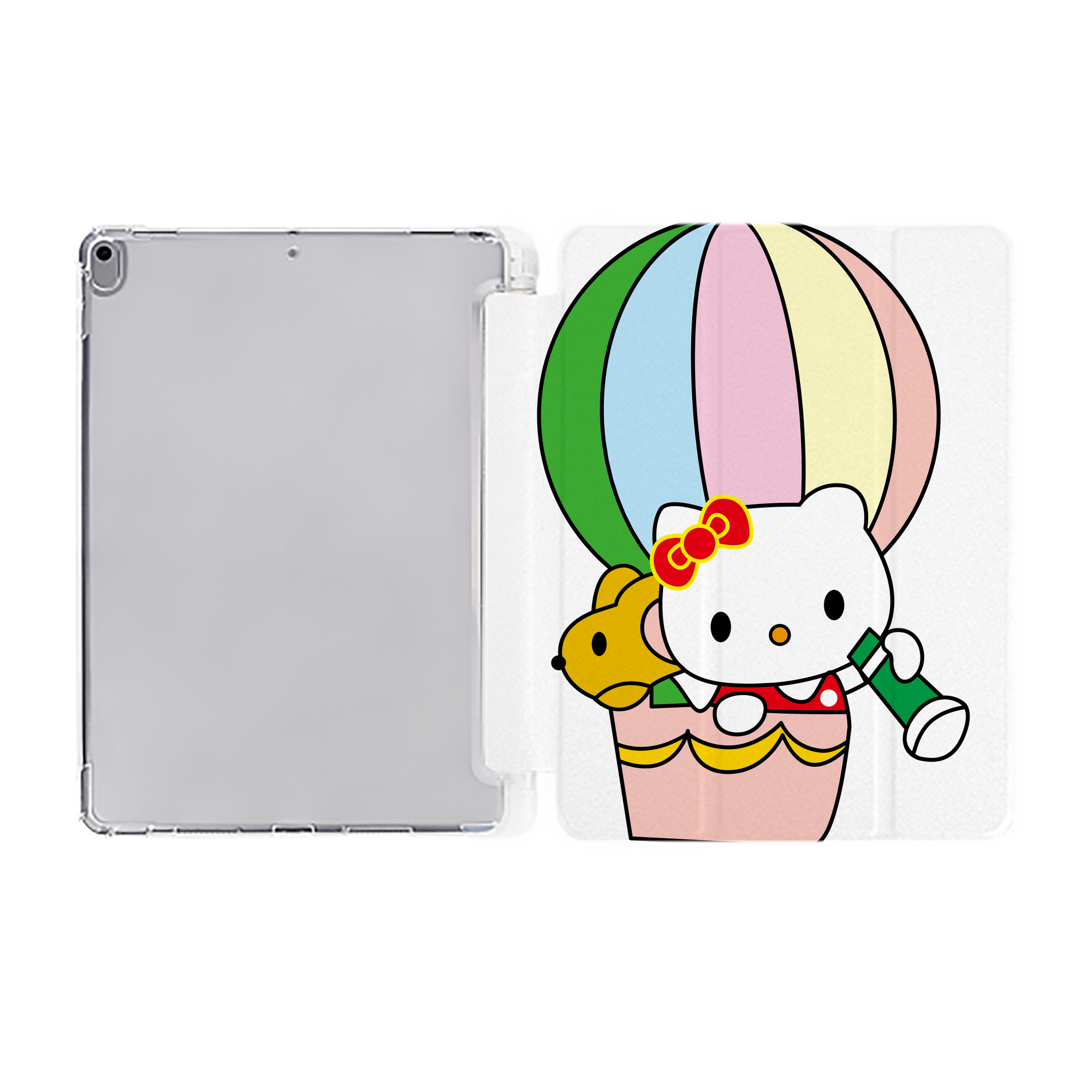 （画像用） Hello Kitty ハローキティ IPad ケース ペン収納付き 三つ折りスタンド PUレザー×シリコン 対応機種9.5/10.5/10.9インチ
